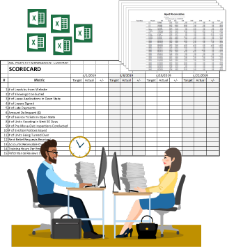Before RentViewer — disconnected spreadsheets and manual reporting