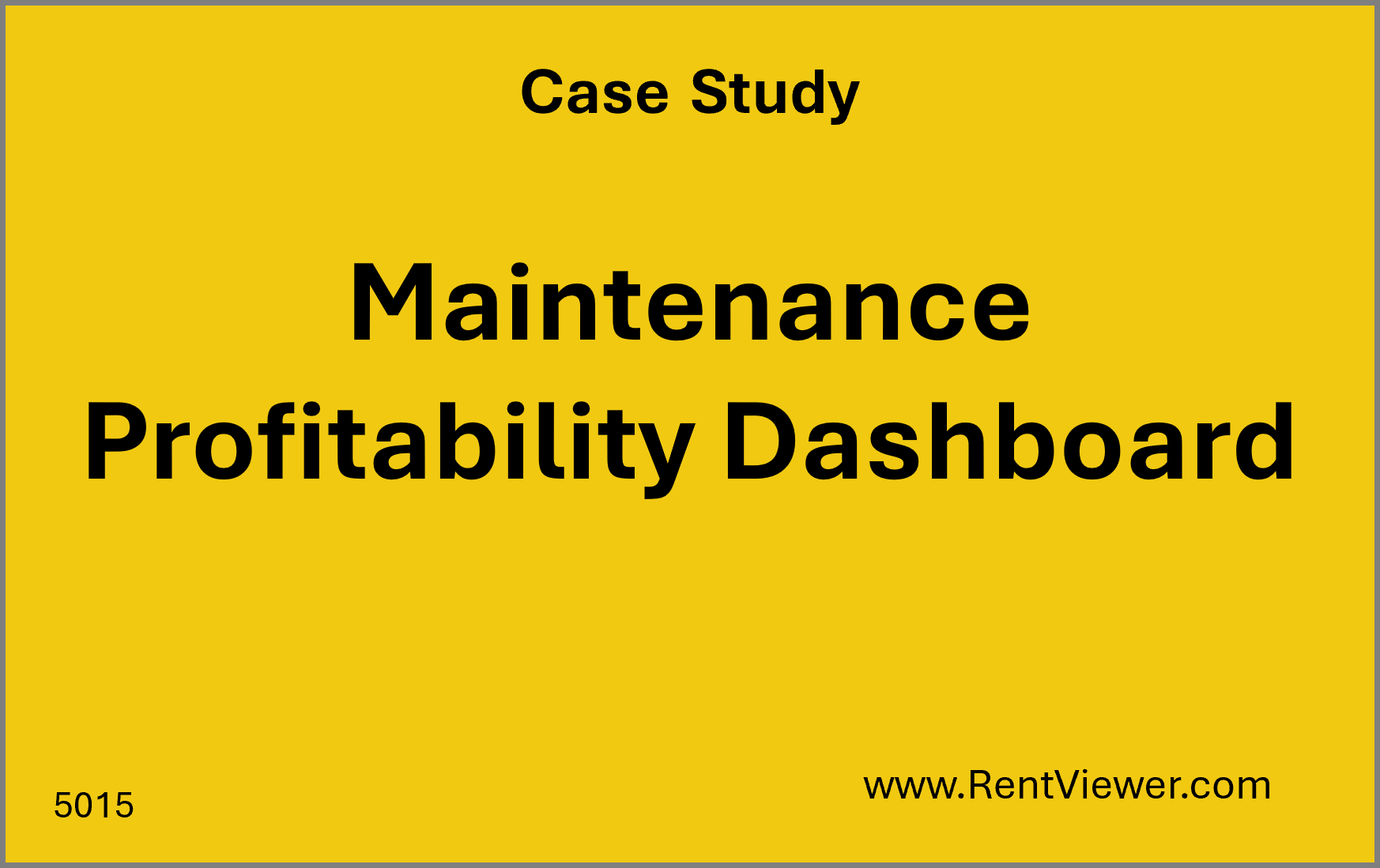 Maintenance job profitability dashboard built from AppFolio data